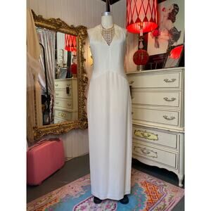 vintage 1990s ivory formal gown plunging necklace andrea polizzi casual wedding
